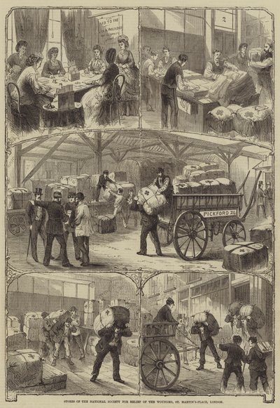 全米傷病救済協会の店舗、セントマーチンズプレイス、ロンドン 作： Melton Prior